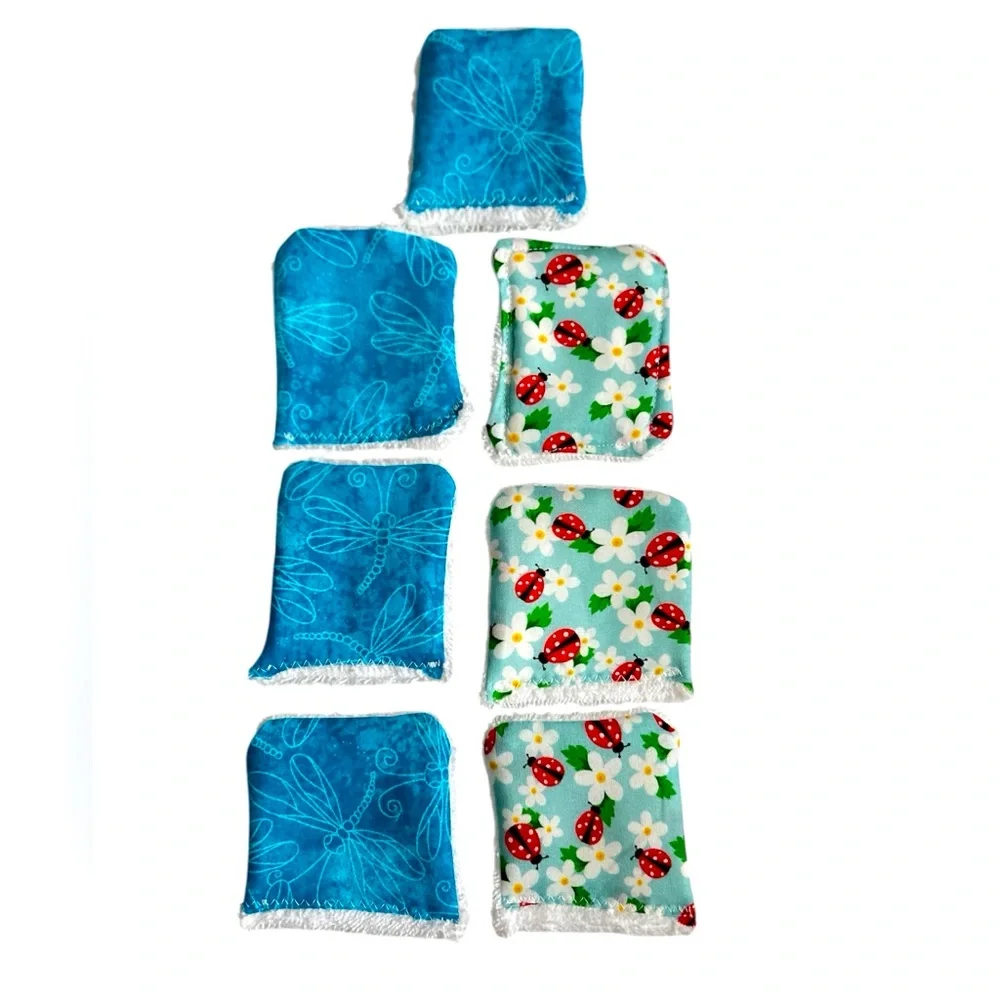 Hand Crafted Colorful Ladybugs Eco Friendly Reusable Facial Makeup Wipes Cotton